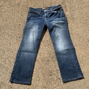 lei Junior Girls 7 Length 26”￼Blue Red Selvedge Jeans Stitching Vtg Street Wear